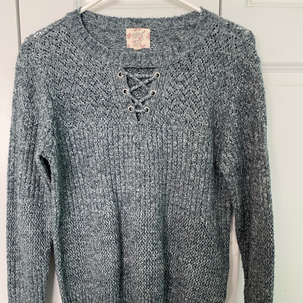 Blue and white Heathered sweater